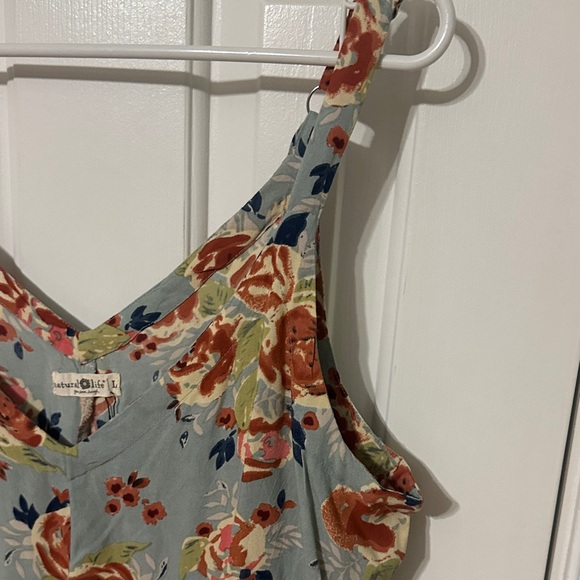 NATURAL LIFE Dusty Blue Maxi Dress with Rust Floral Print Never Worn - Picture 6 of 10